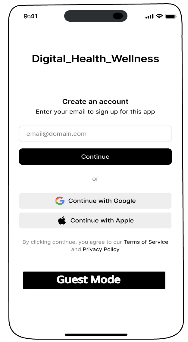 Digital Health & Wellness wireframes